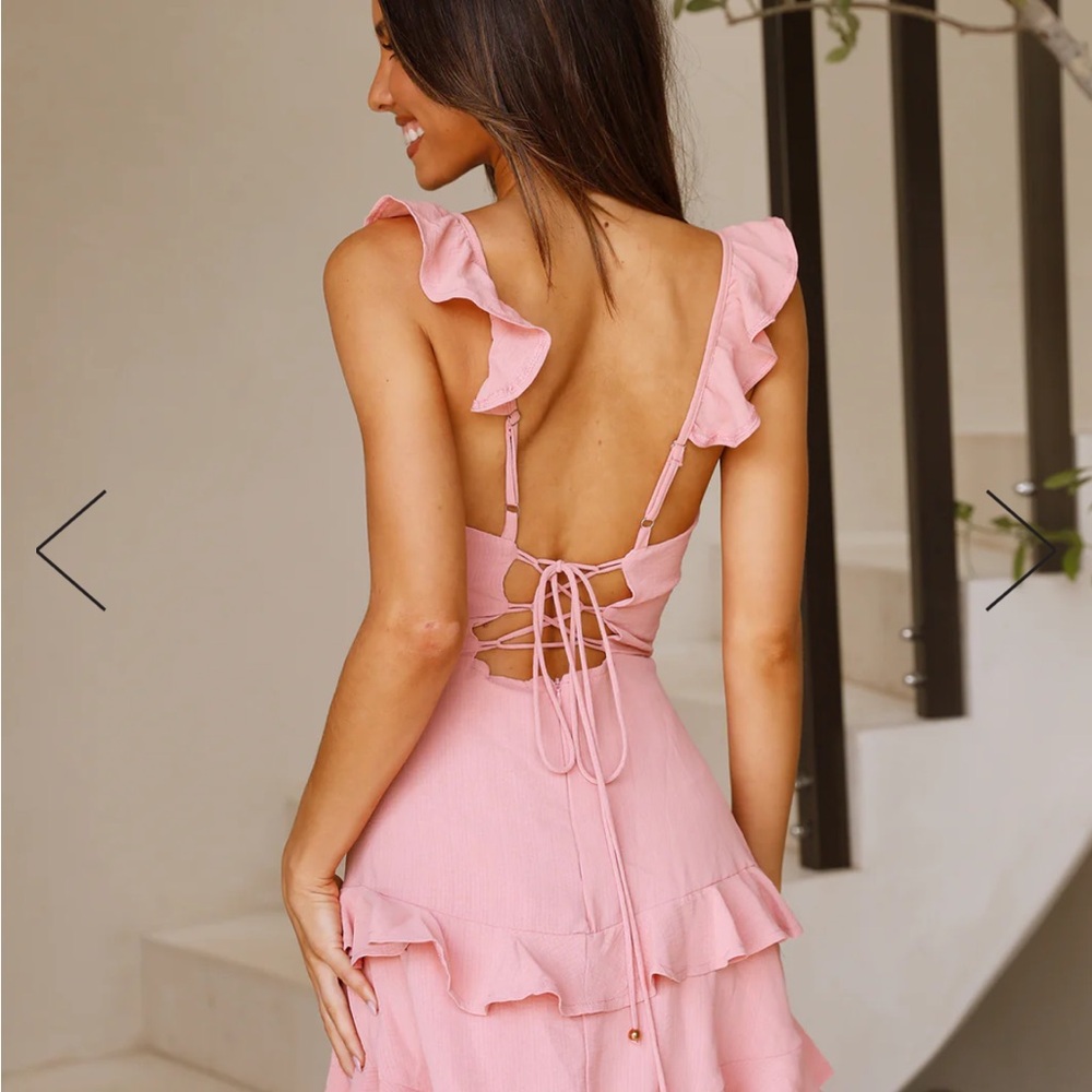 Hello Molly Pink Ruffle Mini Dress - Picture 3 of 3